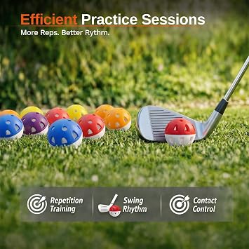 Practice Golf Balls, Air Flow Plastic Golf Balls for Practice, 20 Pack Limited Flight Airflow Golf Training Balls, Indoor & Outdoor