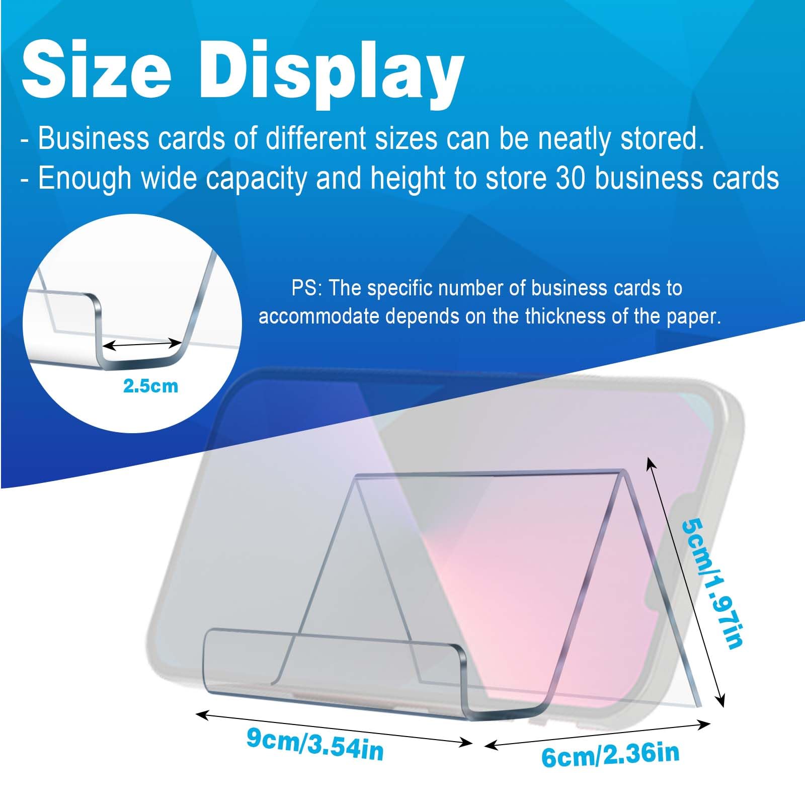 Porta Biglietti da Visita Trasparente Acrilico 9x6x4,5cm 6 Pezzi UMILKI