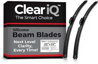 Premium Silicone Windshield Wiper Blades Set - 22in. Driver & 22in. Passenger Side - All-Weather Front Windshield Wipers, 2 Pack - Automotive 22 Inch Wiper Blade Replacement for Car