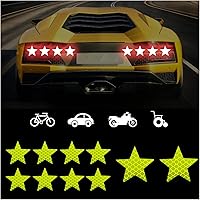 Vista 8 de Calcomanías reflectantes fuertes, 10 calcomanías de advertencia de seguridad de alta intensidad, calcomanías autoadhesivas de visibilidad nocturna