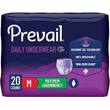 Prevail Daily Underwear Disposable Underwear Female Pull On with Tear Away Seams Medium, PWC-512/1, 60, 20 Ct