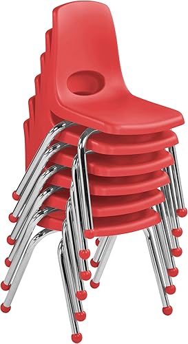 Miniatura 615 de Factory Direct Partners 10355-BL Silla escolar apilable de 10 pulgadas, asiento apilable para estudiantes con patas de acero cromado y rodamientos