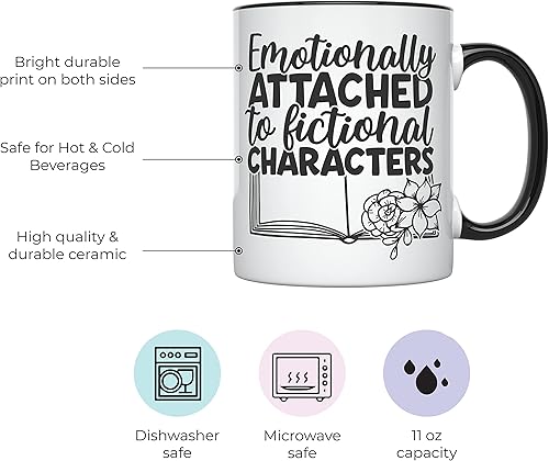 Miniatura 2 de YouNique Designs Taza para amantes de los libros, 11 onzas, artículos Bookish, taza del club de libros, taza de café de ratón de biblioteca, taza