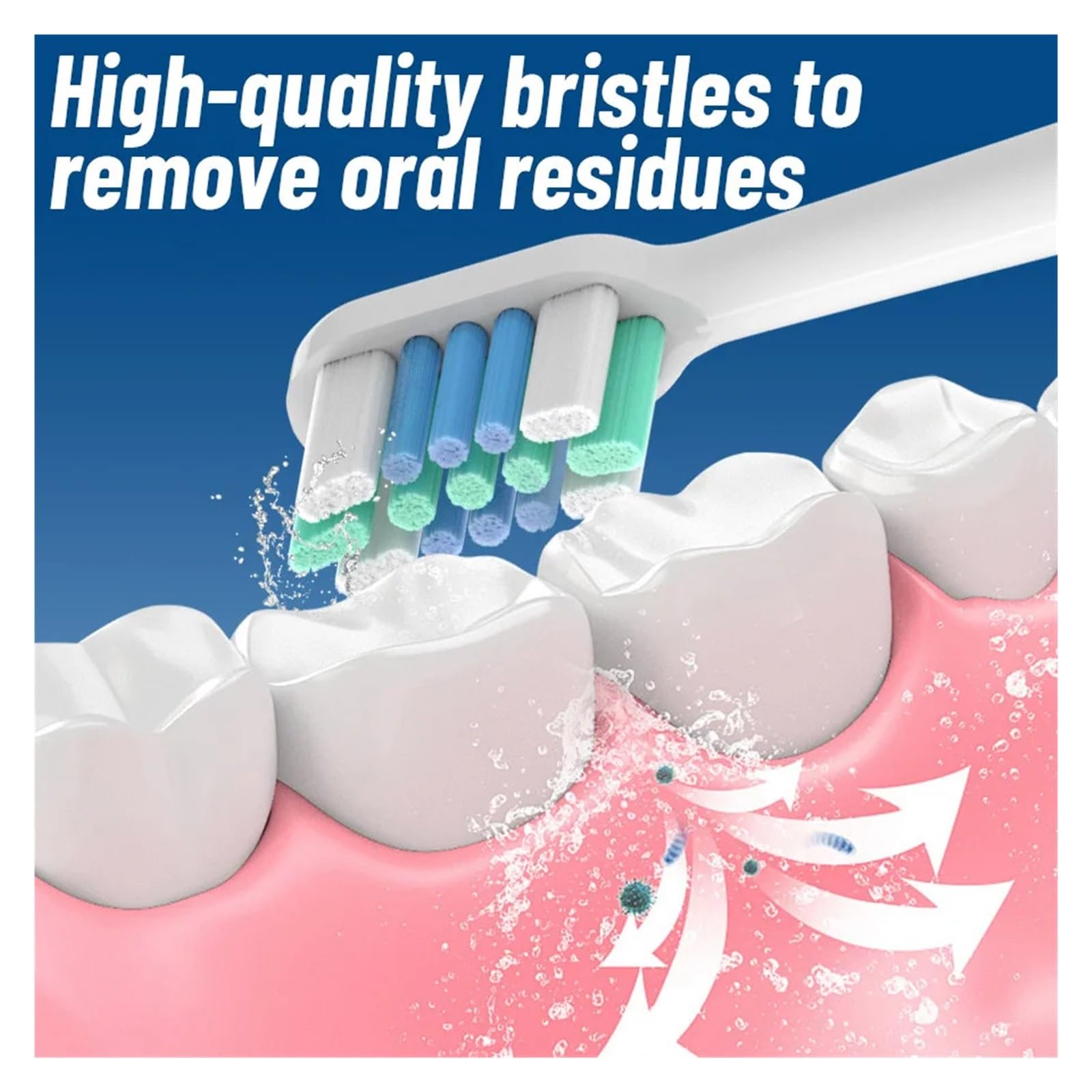 Cabezales de cepillo de dientes eléctrico, compatibles con MJIA,T300/T500/T700, tapas de cerdas suaves for dientes eléctricos sónicos, boquillas de paquete al vacío(Sensitive WH6Pcs)