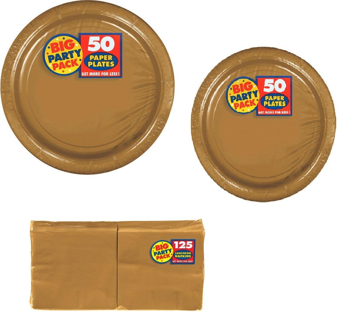 Big Party Pack Party Supplies Value Bundle for 50-9 inch Plates, 7 inch Plates and Beverage Napkins : Home & Kitchen