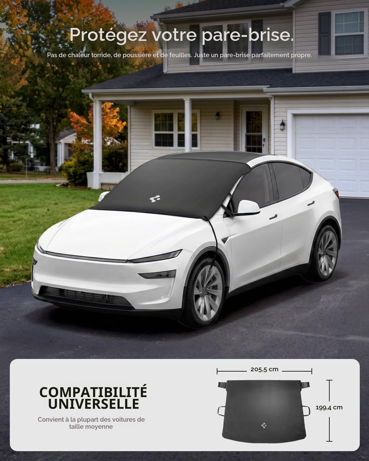 Spigen Housse Magnétique pour Pare-Brise Voiture, Pliable et Imperméable