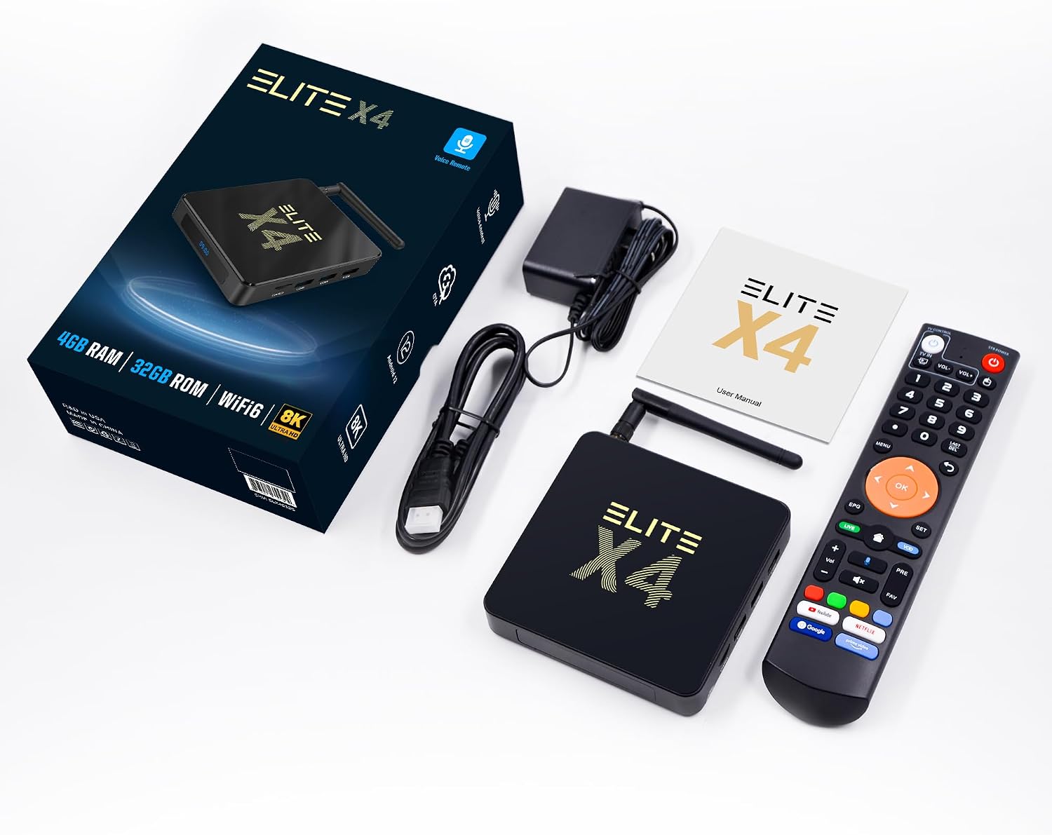 2026 Elit X4 - with Voice Remote, HDMI Cable, Power Cord, and User Manual Alternatives