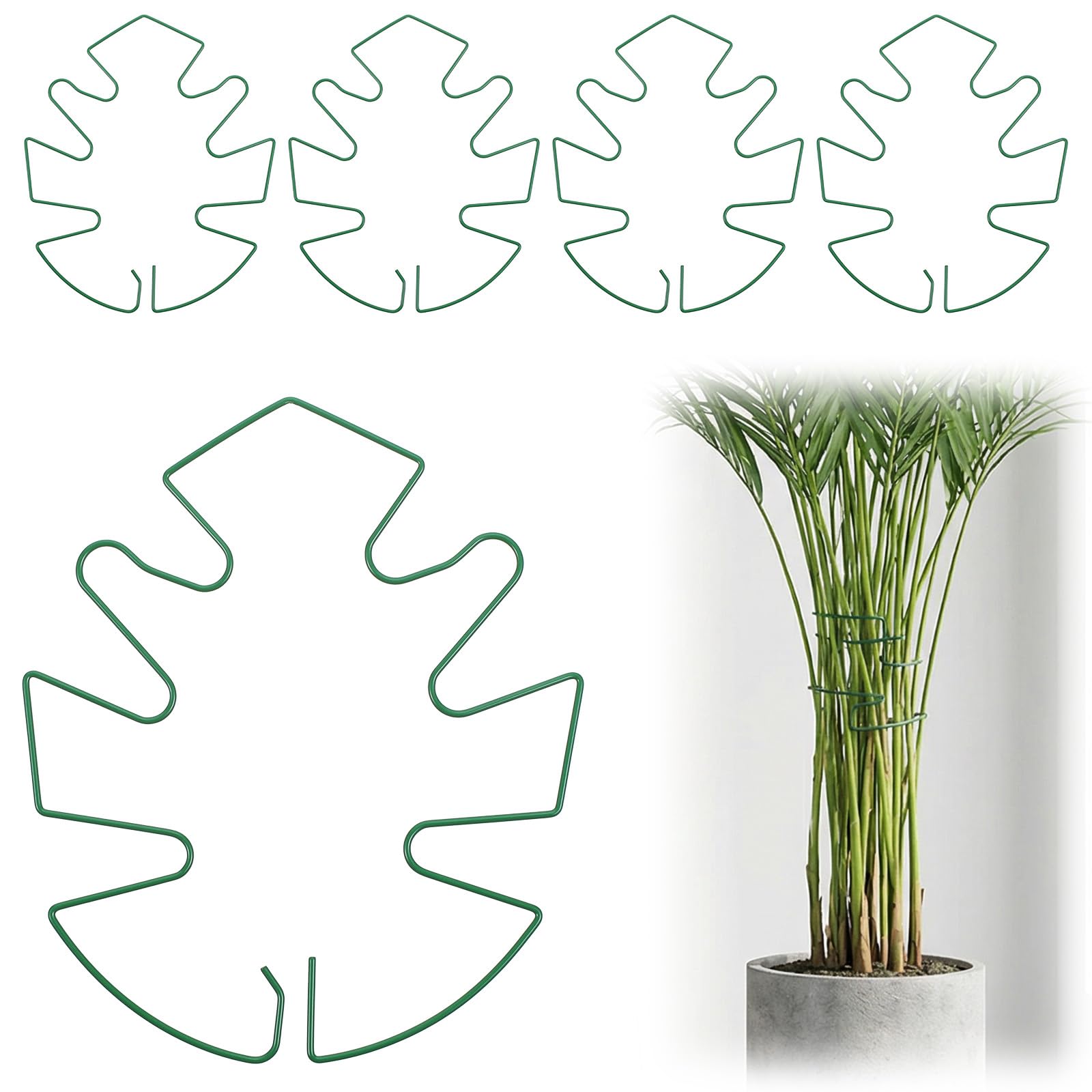 PEOVLVN 5 Pcs Plant Stem Support, Reusable Iron Monstera Plant Support Structures Plant Stakes and Supports for Indoor Plants Climbing and Thriving Growth Gardening Accessories