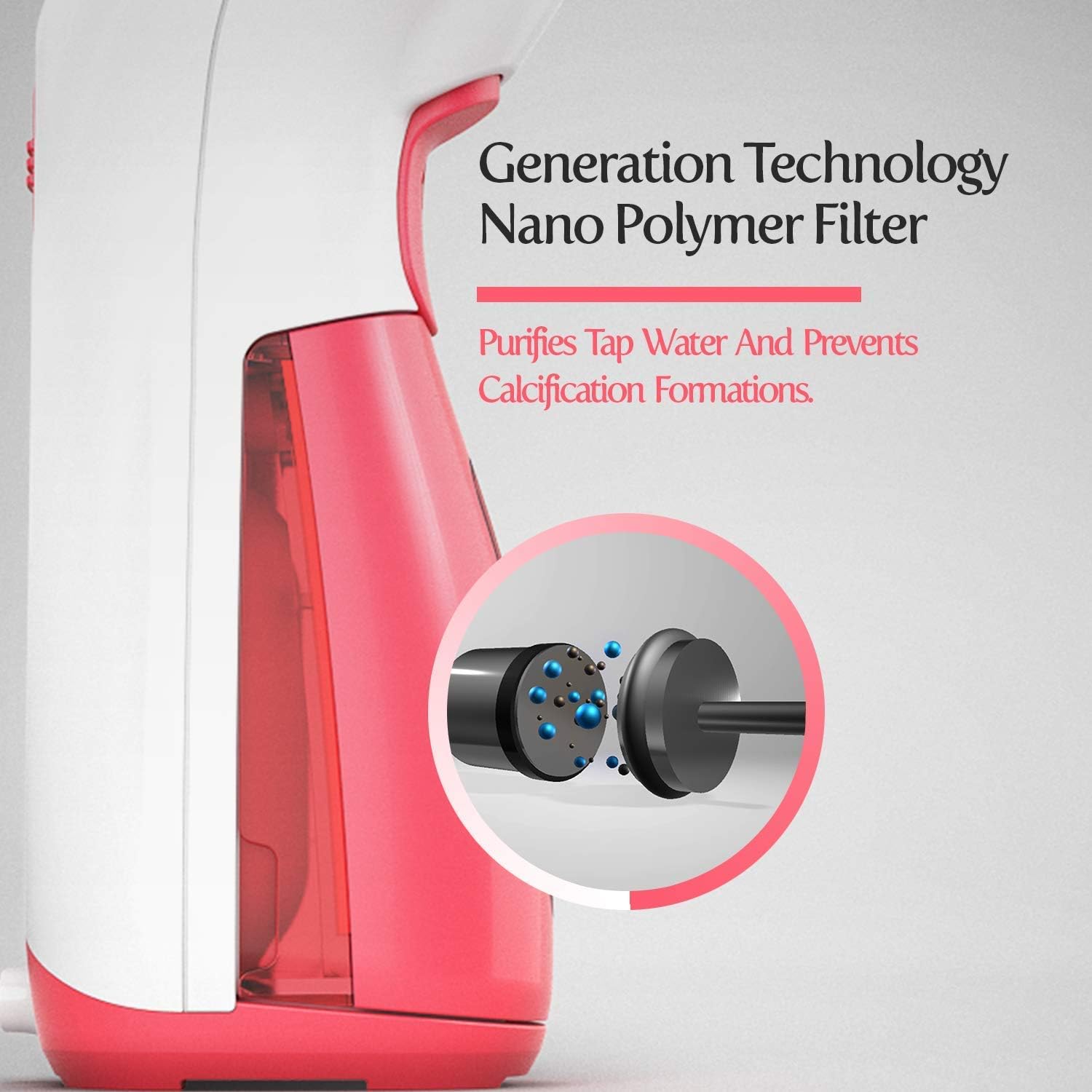 iSteam Steamer for Clothes [New Technology] Powerful Dry Steam. Multi-Task: Fabric Wrinkle Remover- Clean- Refresh. Handheld Clothing Accessory. for All Kind of Garments. Home/Travel [MS208 Red]