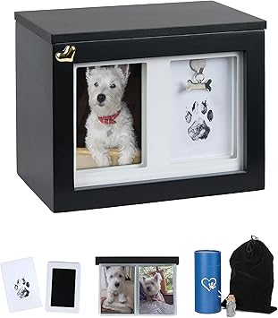 Pet Urns for Dogs Dog Urns for Ashes with Paw Print Kit, Photo Album & Memorial Keepsake Box Elegant Pet Memorial for Grieving Dog Owners, Pet Loss Tribute Urn