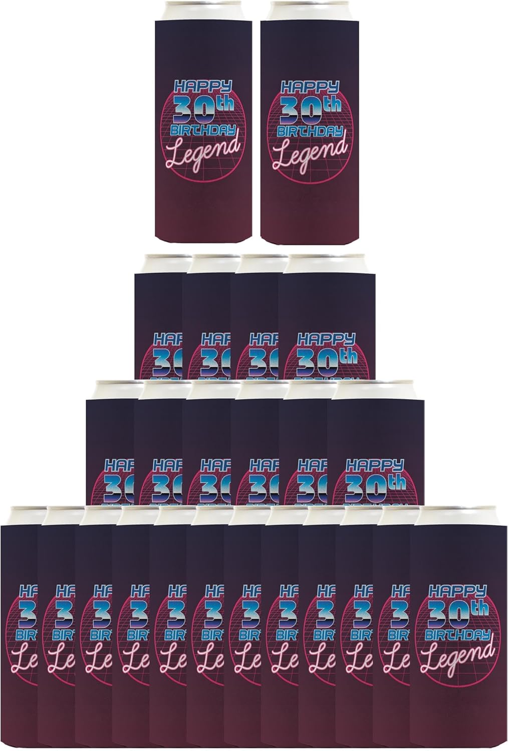 30th Birthday Gifts For Women Happy 30th Birthday Legend 24-Pack Ultra Slim Can Drink Thermocoolers Party Pack