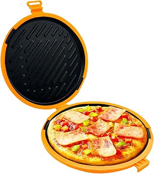 Food Grade Silicone Round Baking Pan, 8.5Inch Nonstick Silicone Cake Pan, Microwave & Oven & Dishwasher Safe Reusable Silicone Bakeware Mold for Cake, Pizza, Brownie, Cheesecake  2 Packs Orange
