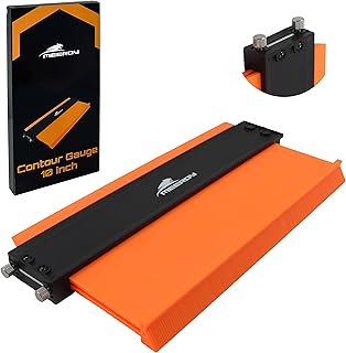 Meeroy Jauge de contour, Copieur de profil verrouillable de 25 cm, Outils de traçage Carrelage Parquet Métallier et Menuiserie, Copie Précise du Duplicateur de Forme Irrégulière avec Serrure Réglable