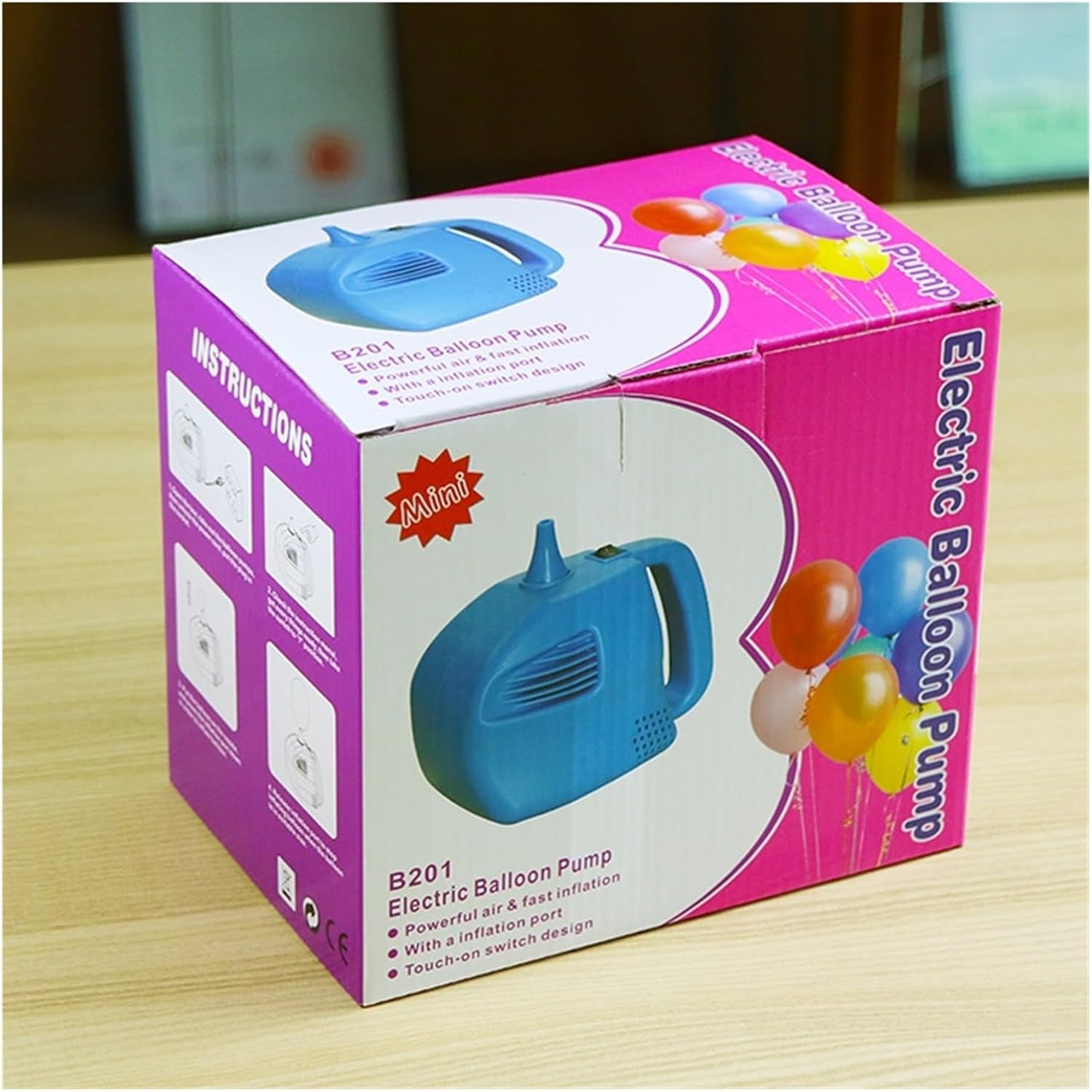 SURRYN Mini Portable Single Hole Balloon Inflator, Electric Balloon Pump Balloon Fast Inflator 500W Wedding Party(Color:Blue), 1005005739320295