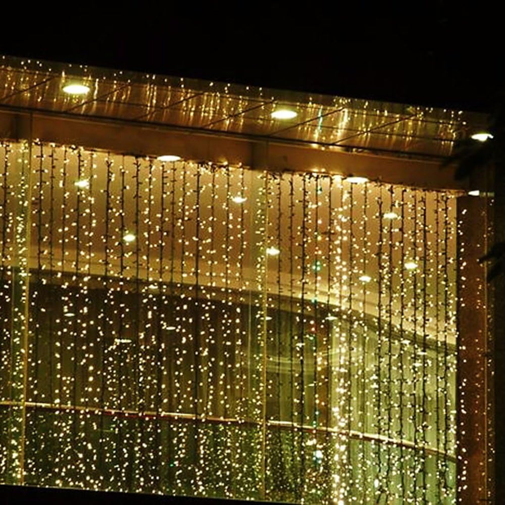 300 LED Outdoor Party Christmas Xmas String Fairy Wedding Curtain Light 110v or 220~240v (Warm White)
