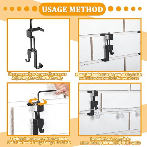 Miniatura 5 de Yaocom 18 ganchos de ladrillo para colgar en la pared de ladrillo de metal, resistentes de 1-34 a 2-34 pulgadas, ganchos de ladrillo para colgar