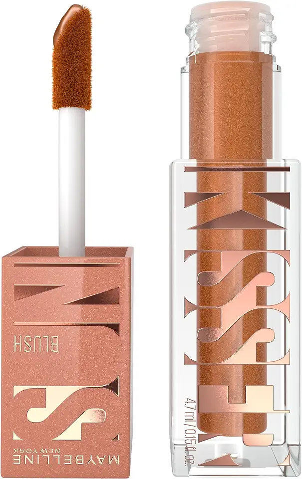 Maybelline Sunkisser, Blush Líquido, Acabamento Glow Luminoso, Longa Duração de 12h, Vegano, Cor 11 Electric Bronze, 4.7ml
