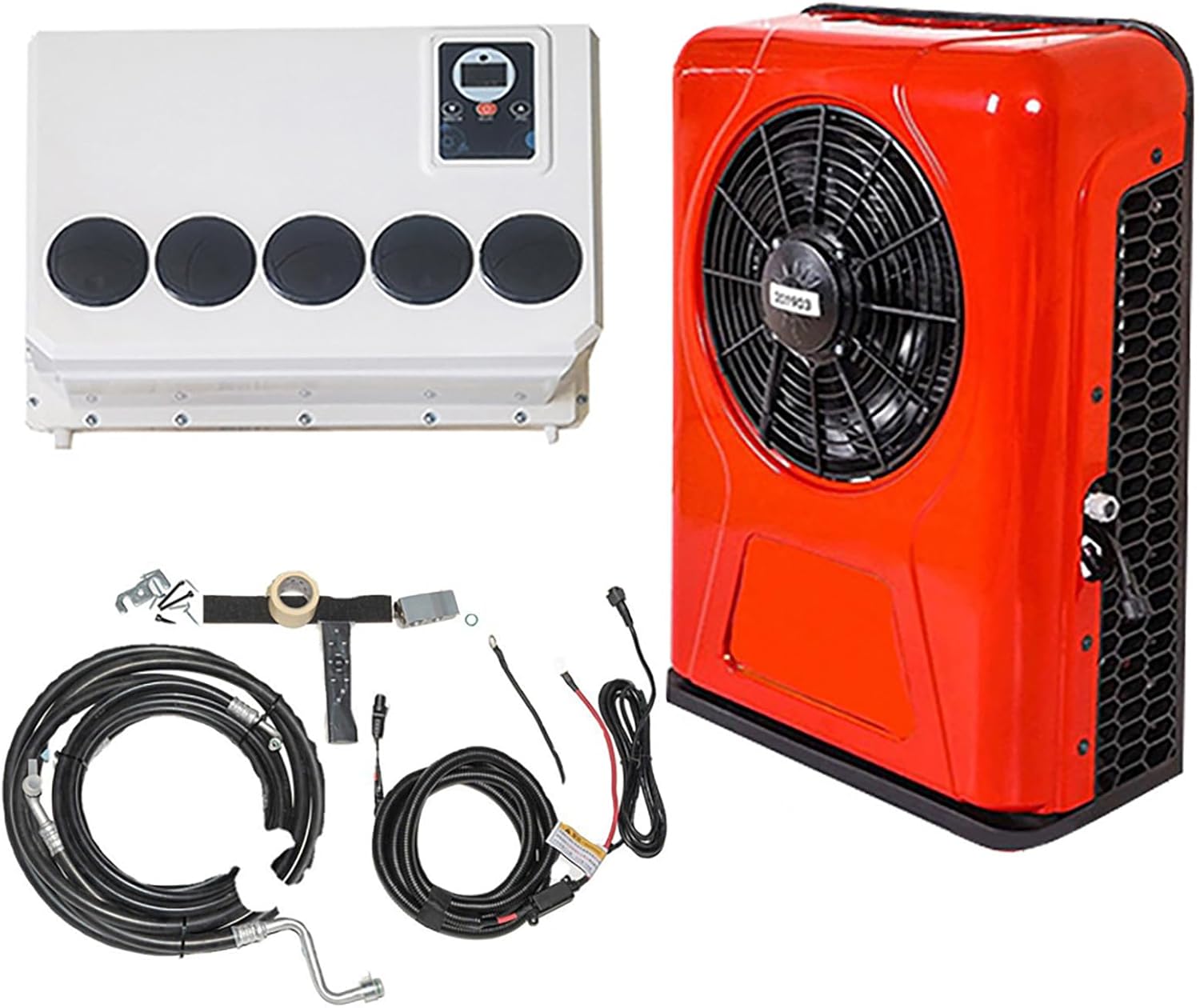 12 Volt air Conditioner for Vehicles 24V aire acondicionado for RV Semi Truck Campers Excavator Loader Vans Buses Trailers Crane