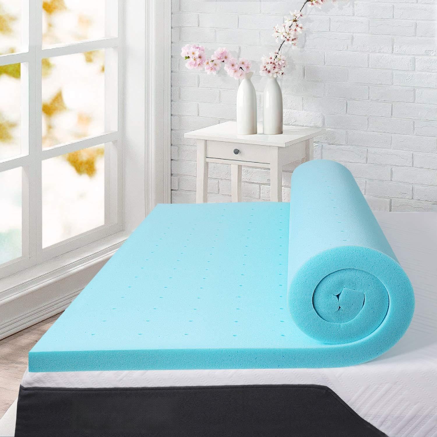 Queen Size Mattress Topper 3 inch, Memory Gel Foam Mattress pad