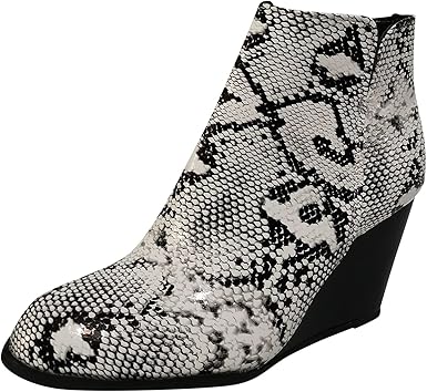snakeskin wedge boots