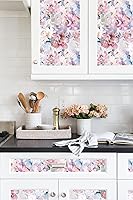 Vista 4 de Blooming Wall DPYA09 - Papel tapiz autoadhesivo con diseño de flores románticas antiguas, decoración de pared