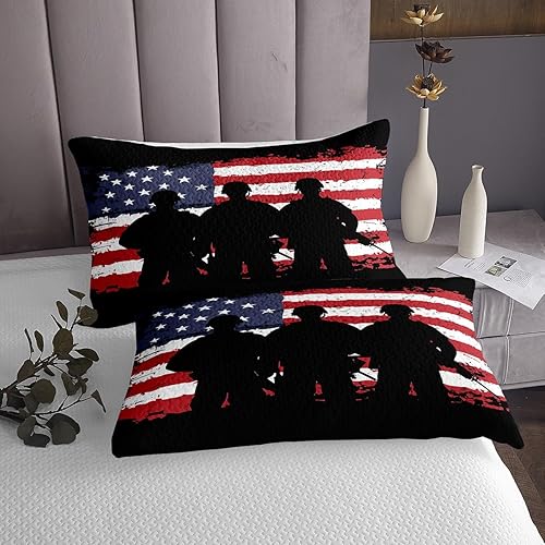 Miniatura 10 de Colcha estampada con águila calva, diseño de cultura americana con bandera estadounidense y rosas y patrones de animales salvajes, ropa de cama