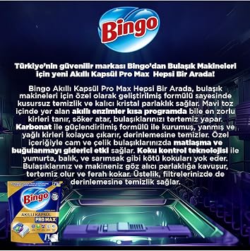 Bingo Smart Capsule Pro Max Dishwasher Detergent Tablet 60s
