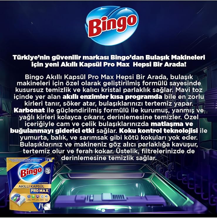 Bingo Smart Capsule Pro Max Dishwasher Detergent Tablet 60s