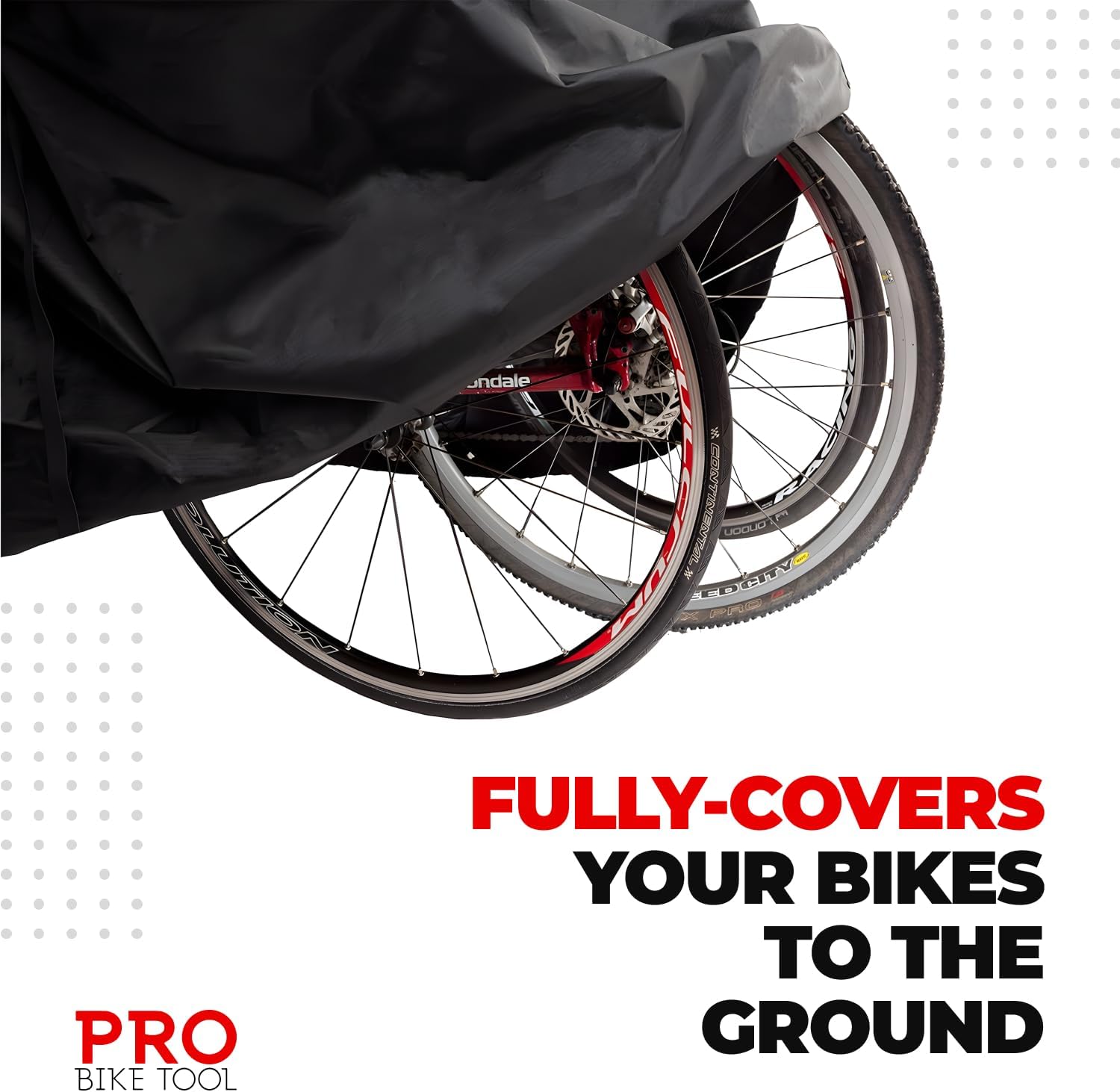 PRO Bike Tool Bicycle Cover for Outdoor Storage - for 1 2 or 3 Bikes - 2 Style Options - Stationary Use for Yard or Garden - Travel Use for Car Racks - Strong Ripstop Material, Waterproof & Anti-UV
