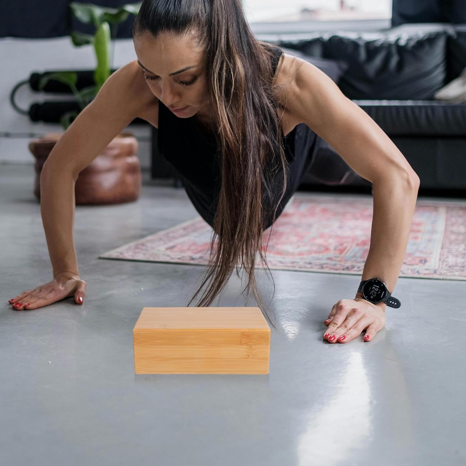 Homoyoyo Natural Yoga Block Wood Exercise Brick Pilates Meditation Support Fitness Training Aid for Home Use