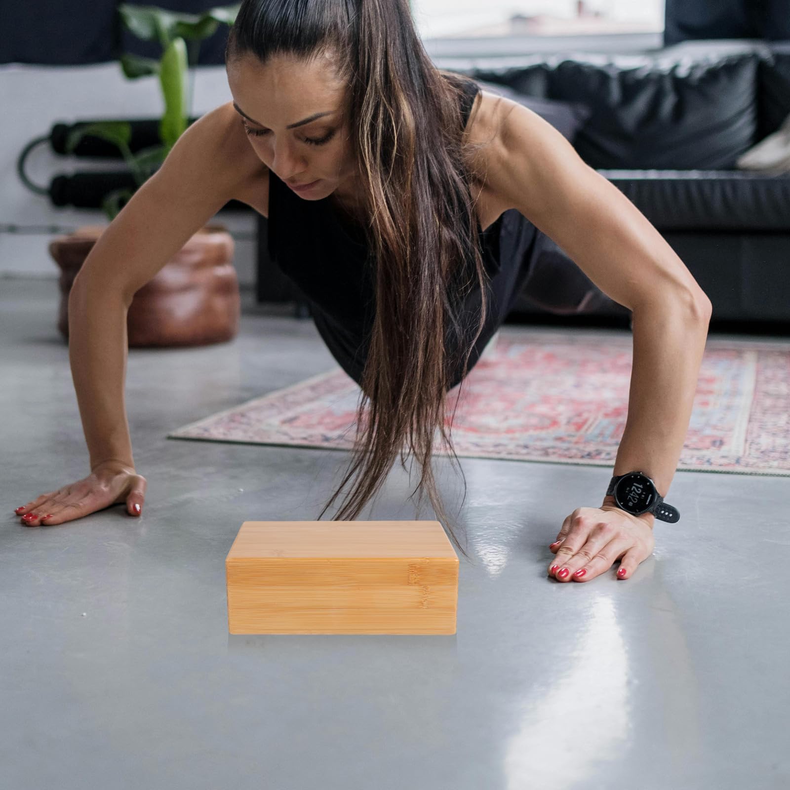 YARNOW Natürlicher Yoga-Block, Holzstück, hochdichte, rutschfeste Übung, Pilates, Meditation, Balance-Training, Hilfe für Heimfitness