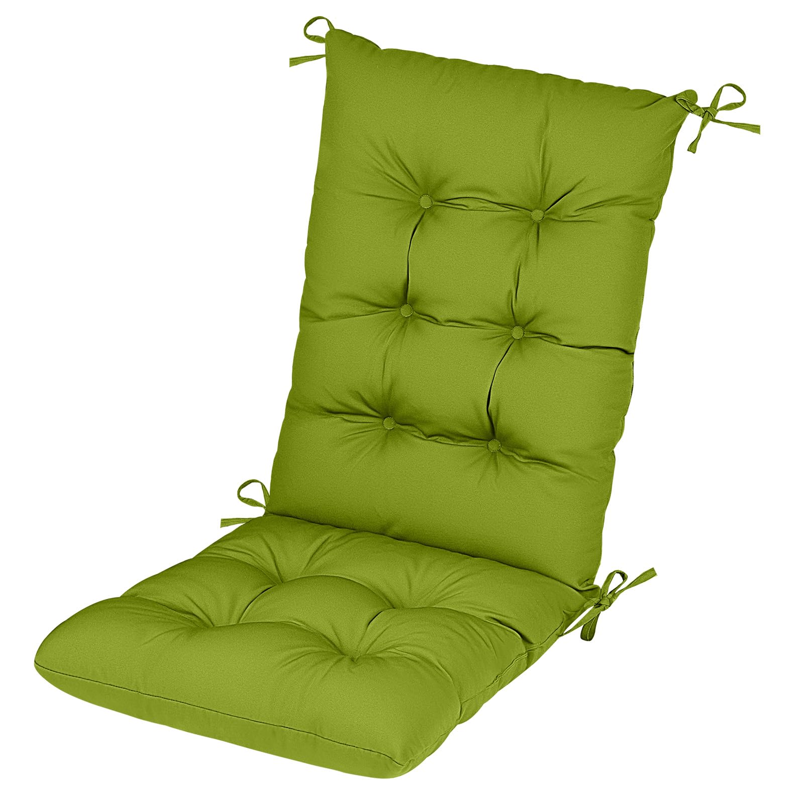 RIMEPATIO Outdoor High Back Chair Cushion 120x45cm, 8cm Thick Tufted Waterproof Rattan Seat Pad with Ties for Garden & Patio Dining Chairs, Loungers, Recliner, Grey — view 13