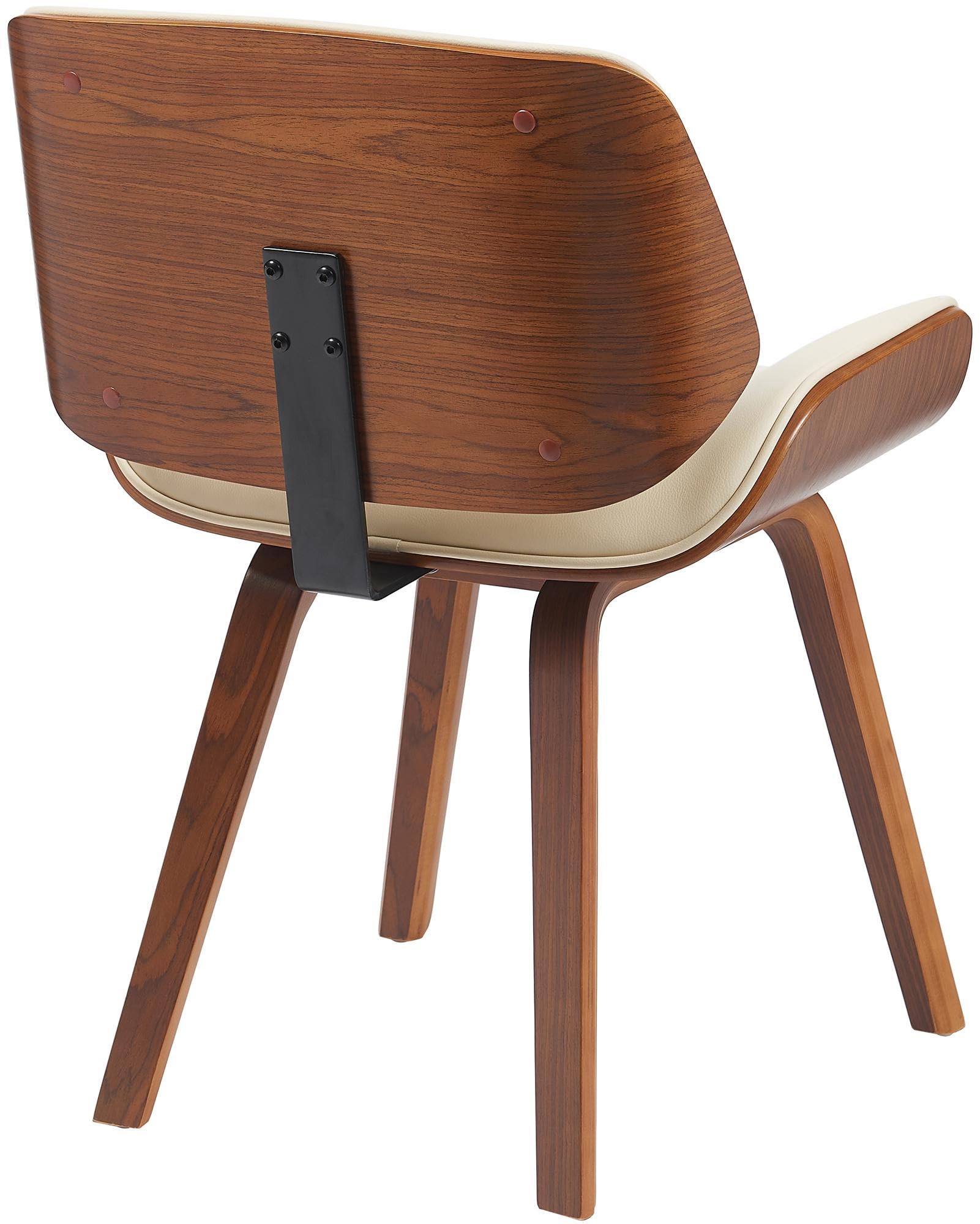 CLP Silla de Comedor Beverley tapizada en Piel sintética, Silla tapizada con Madera Curvada, Silla de Cocina con Respaldo Color:Nuez/Crema