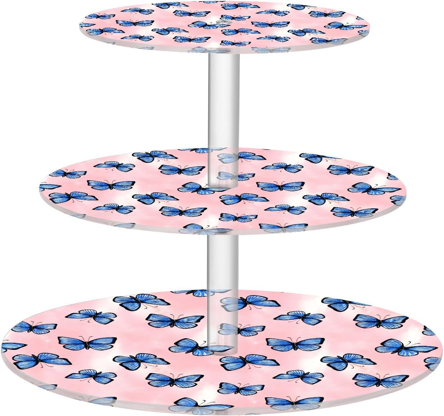 Butterfly 3 Tier Acrylic Cupcake Stand, Cupcake Stand for 34 Cupcakes for Weddings, Christmas,Holidays,Parties,Birthday,Printed Cupcake Tower 23300408