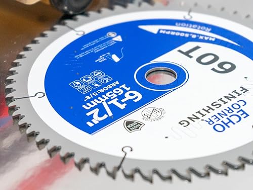 Miniatura 9 de Echo Corner Hoja de sierra circular de acabado ultra fino de 6-12 pulgadas para corte de madera, corte fino de 60 dientes, recorte rápido de marcos