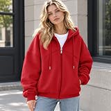 Generic Womens Zip Up Hoodies Oversized Fleece – Trendy Y2K Aesthetic Design