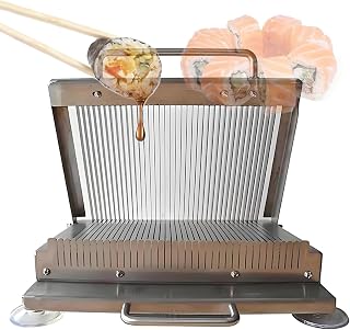 Stainless Steel Sushi Cutter, Sushi Roll Slicer with 11mm Blade Spacing, 25 * 20cm Cutting Area, Non -Slip Windy Legs, Improve The Efficiency Of Making Sushi, for Western Restaurant
