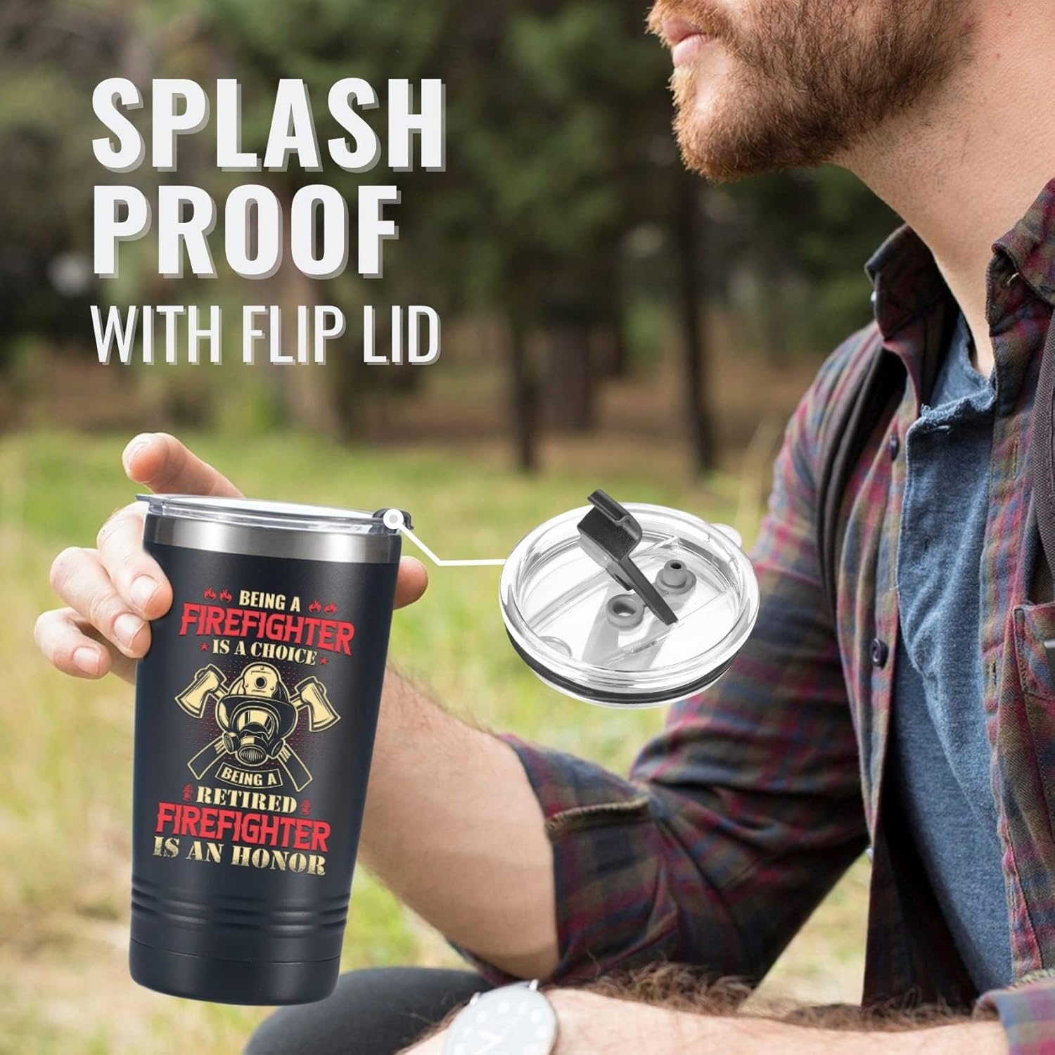 Onebttl Retired Firefighter Gifts for Men, Stainless Steel Fireman Tumbler 20 oz - Being an retired firefighter is an honor - Image 5