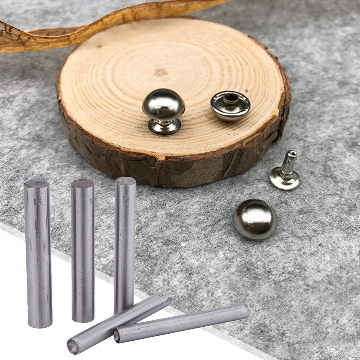 9pcs Leather Hole Punch Set Stainless Steel for Clean Edge Punching