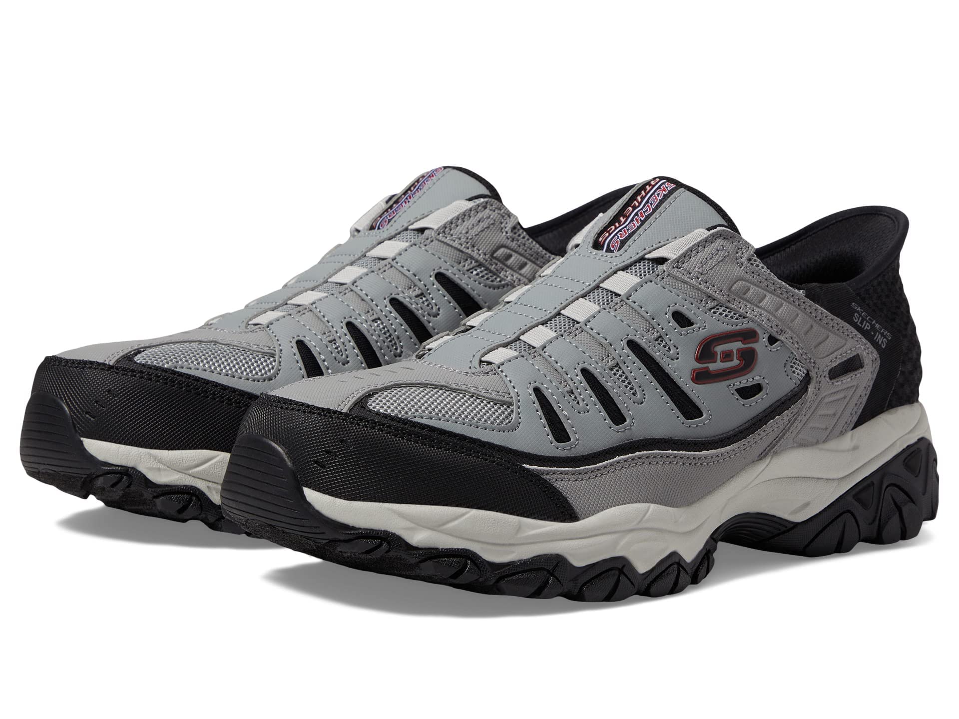 Skechers Men's Afterburn M. Fit Ridgeburn Hands Free Slip-in Loafer, Grey Black, 6.5 UK