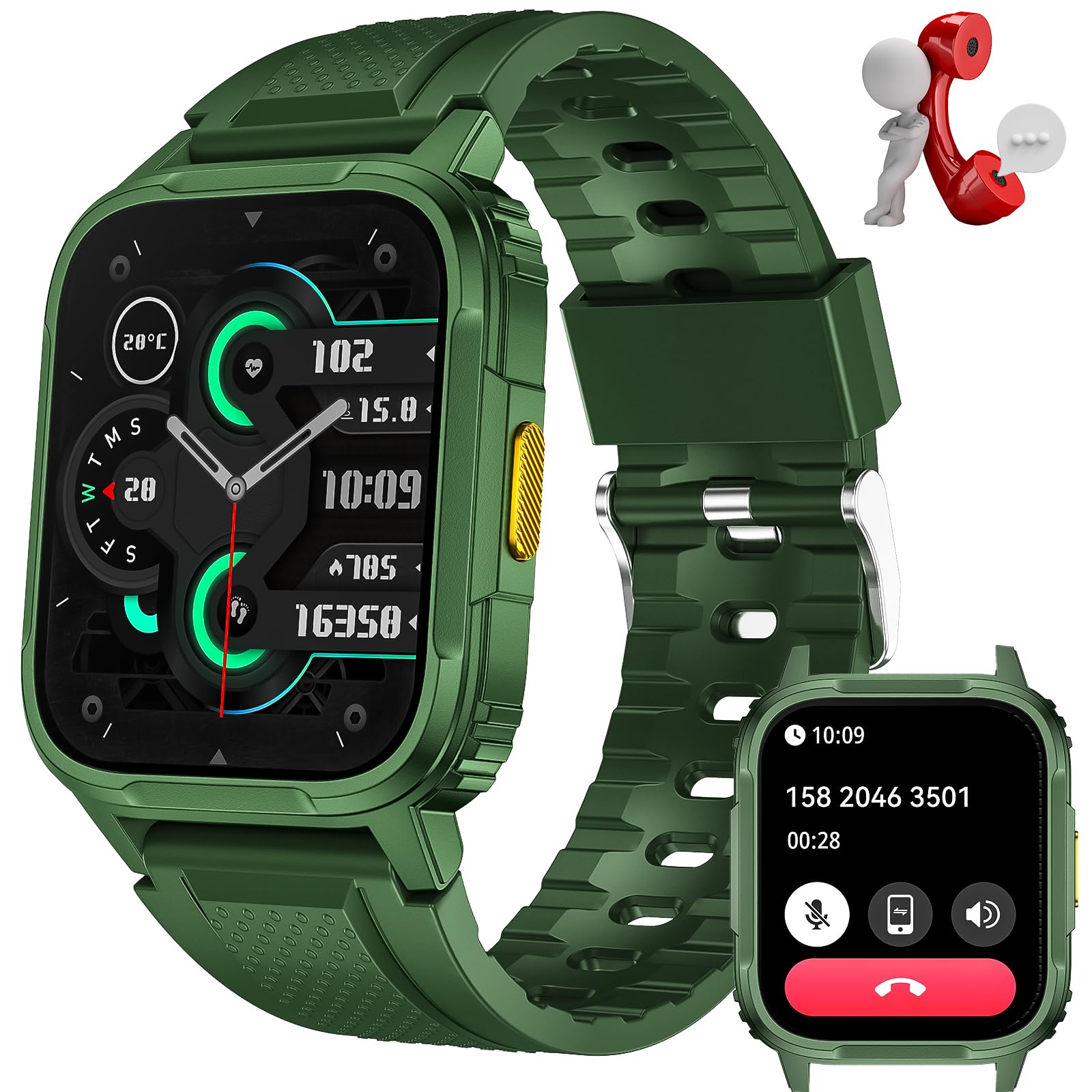 Amazon.com: JELLOO Smart Watch for Men(Answer/Make Call), 1.95 