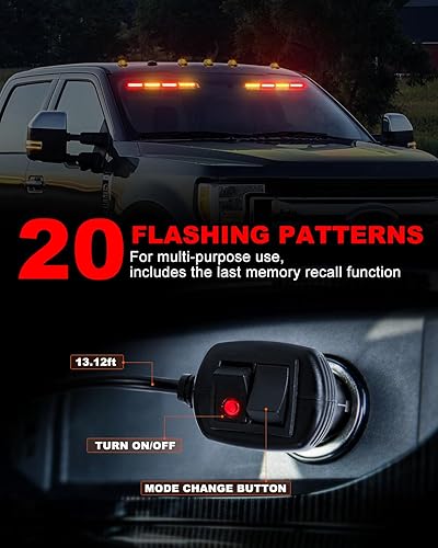 Miniatura 95 de HLauto Luces estroboscópicas de emergencia 6Z4J: luces de seguridad blancas rojas de 2 x 16.8 pulgadas, 48 luces LED intermitentes de advertencia