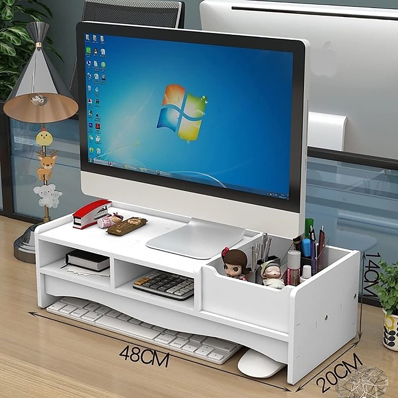 Buy 2 Tier Desk Monitor Stand Riser with Organizer Drawer, Desk Office