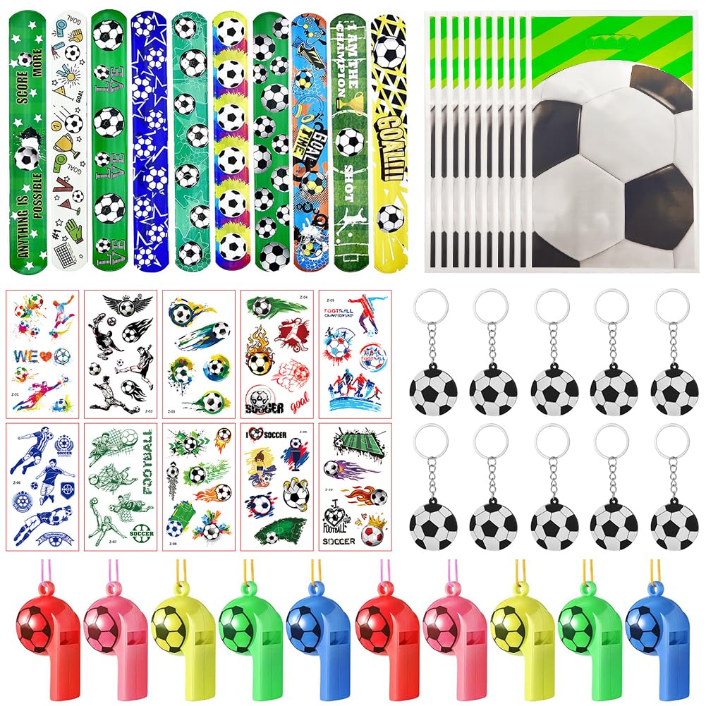 52 Gadget Calcio Per Compleanno Bambini | Matite, Gomme, Braccialetti, Flipper E Temperamatite - 6