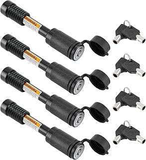 METOWARE 4-Pack Trailer Hitch Locks: 5/8" x 3-1/2" Keyed Alike Receiver Pins for Class III/IV 2" & 2-1/2" Hitches, Anti-Rattle, Heavy Duty