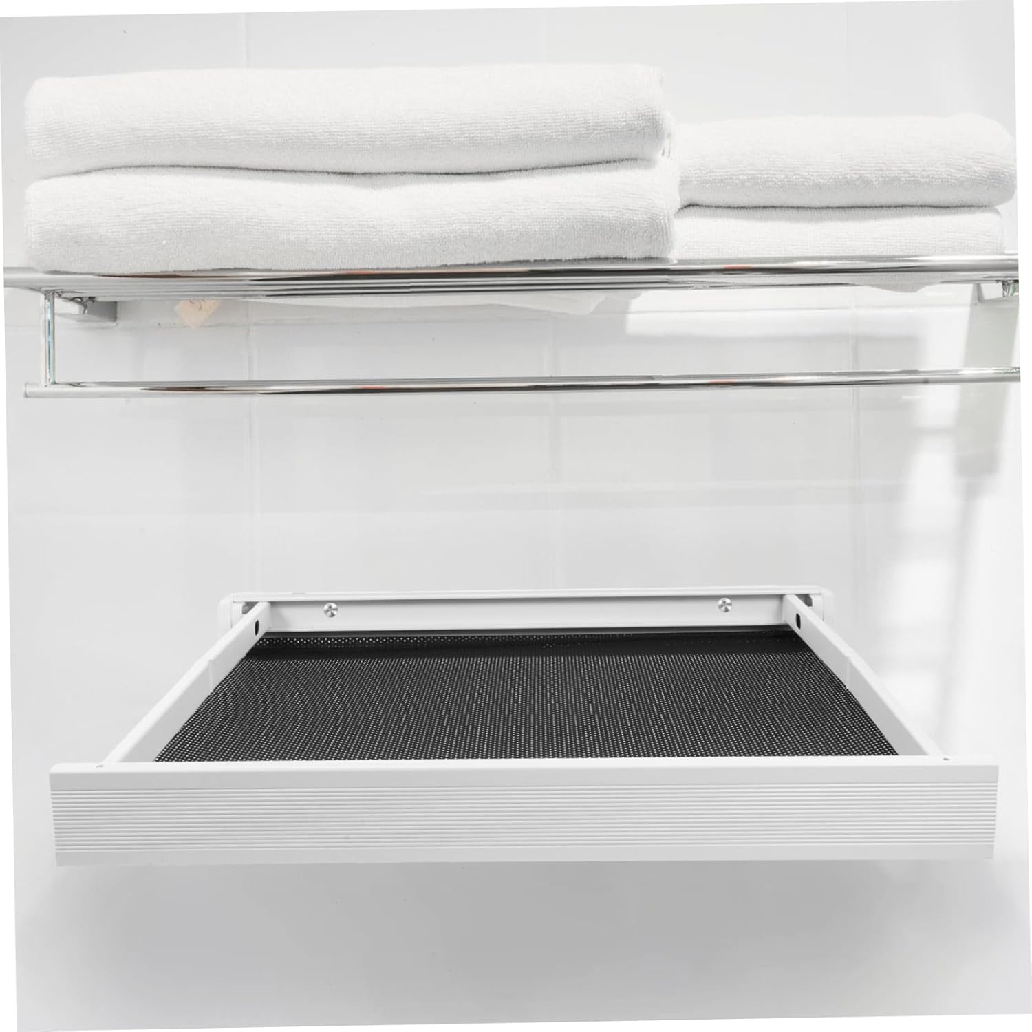 IMIKEYA Foldable Drying Rack Retractable Clothesline Wall Mount Hanger Rack for Laundry Shoe Drying