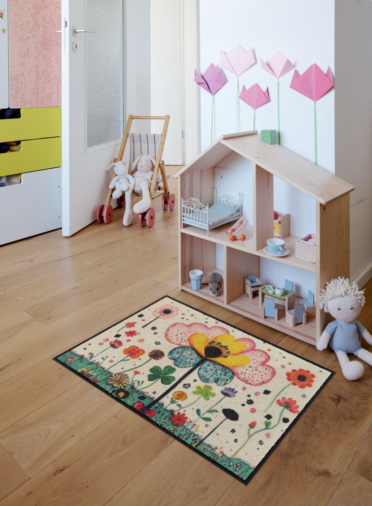 Salonloewe Fussmatte Fantasy Flower I Schmutzfangmatte & Fußabtreter für Innen 50 x 75 cm