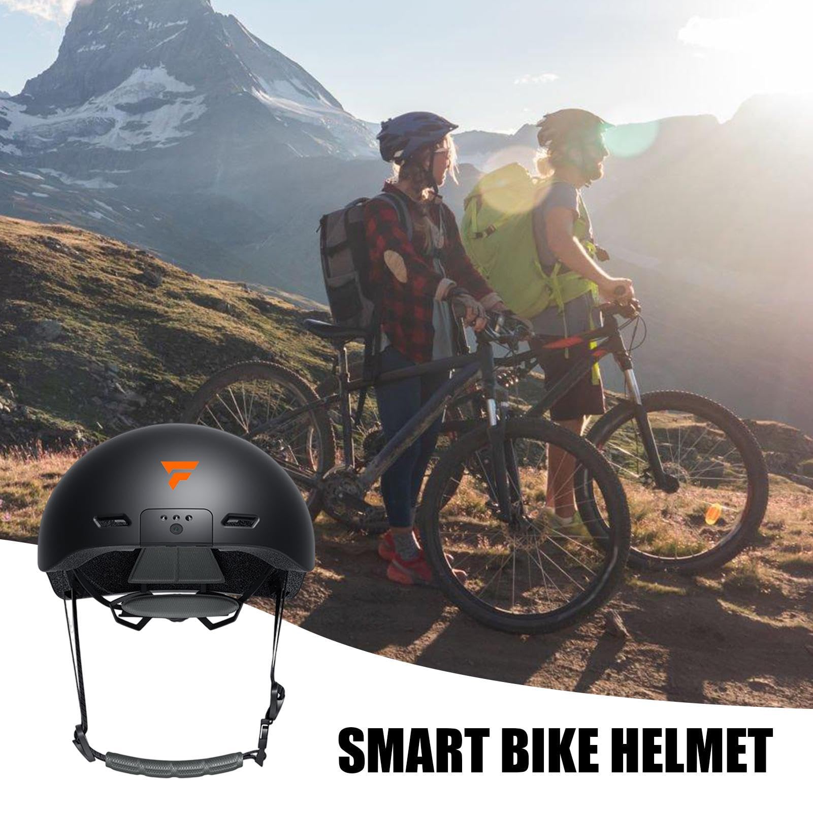 Copricapo da ciclismo intelligente, resistente agli urti, protettivo, con fotocamera, per adulti, donne, uomini, anziani