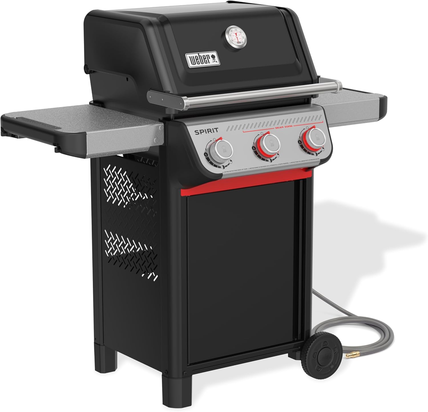 Weber Spirit E-325 Natural Gas Grill for Outdoor Cooking and BBQ, 3 Boost Burners, Black – Porcelain-Enameled Cast-Iron Grates, Sear Zone 3-Burner E-325 Natural Gas