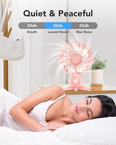 Miniatura 3 de AaoLin USB Small Fan, Desk Fans with CVT Variable Speeds, Strong Cooling Airflow, Quiet Portable, Desktop Mini Personal Fan for Room, Home,Office,